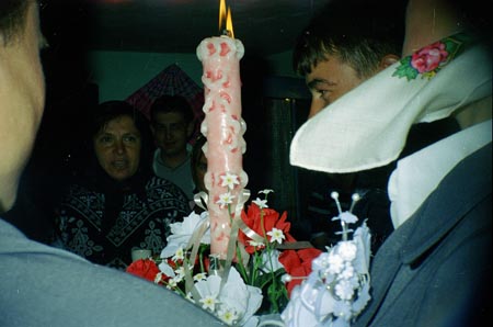 virágosgyertya megtáncoltatása